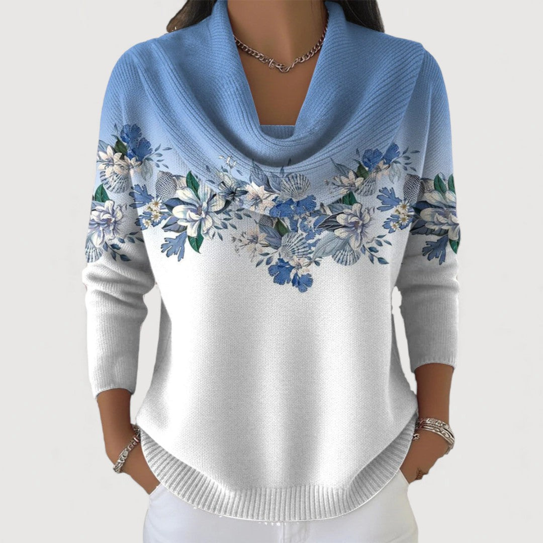Alba | Pull avec Fleurs et Col Décontracté