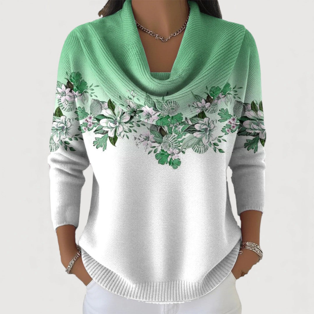 Alba | Pull avec Fleurs et Col Décontracté