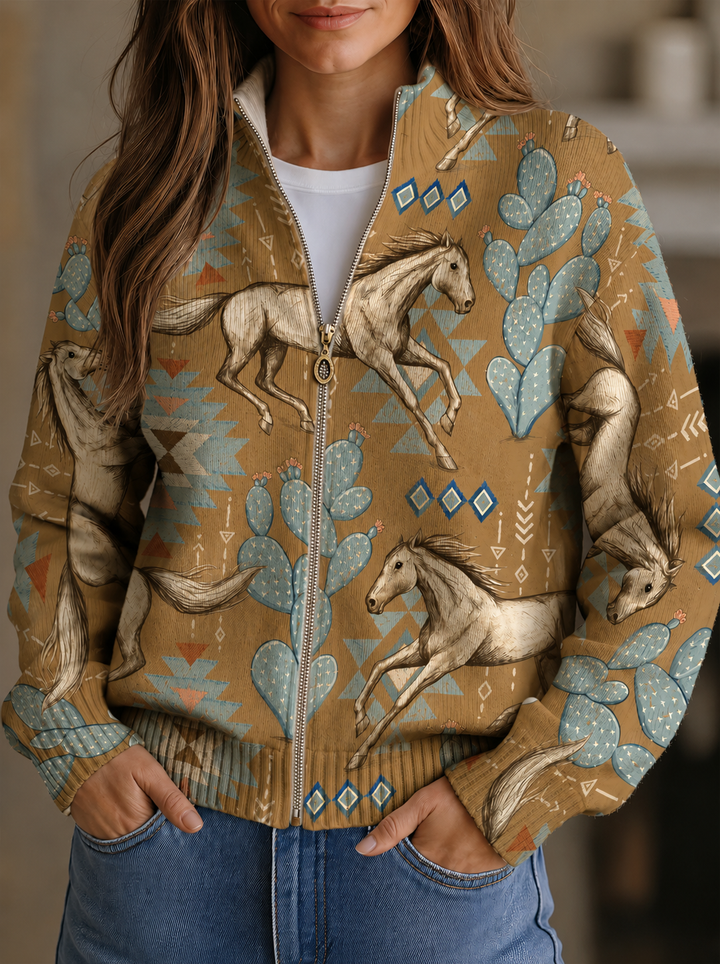 Winona | Cardigan zippé en laine de désert et cactus