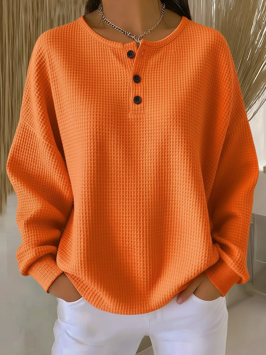 Milagros | Sweat Henley Gaufré